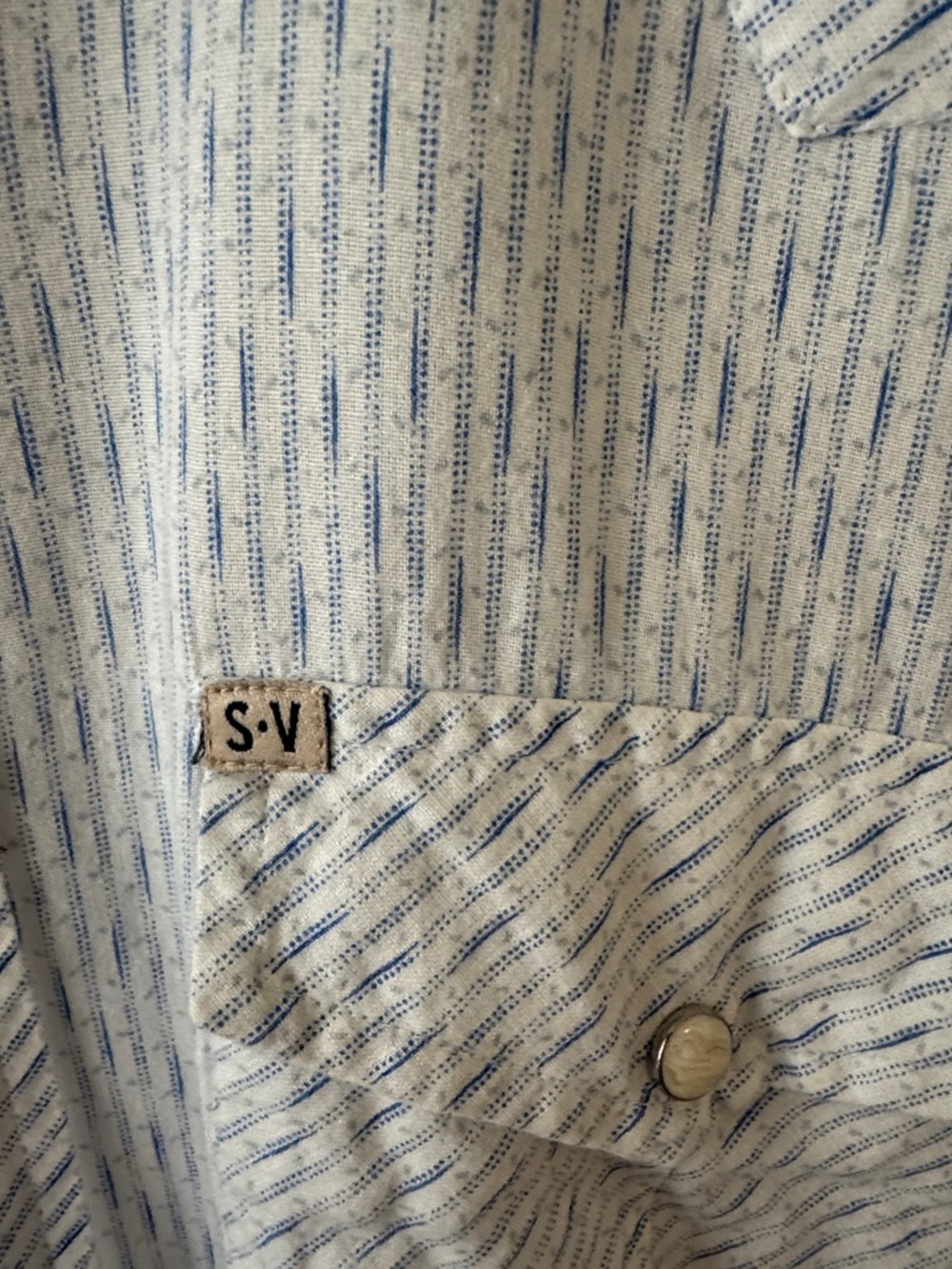Salt Valley Western Men's Light Blue Stripe Snap-Down Shirt - Picture 3 of 6